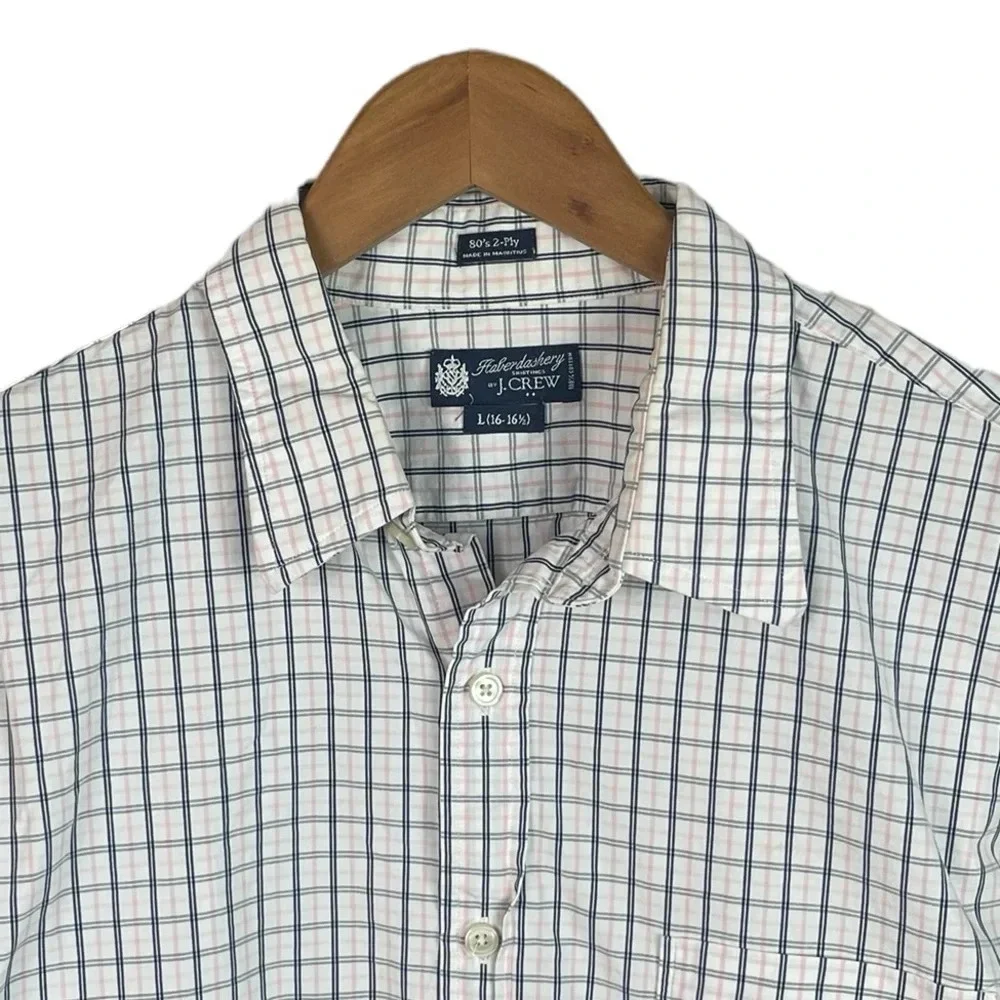 BF1225 Men’s J. Crew Haberdashery 80s 2 Ply Button Down Dress Shirt 16-16.5 L